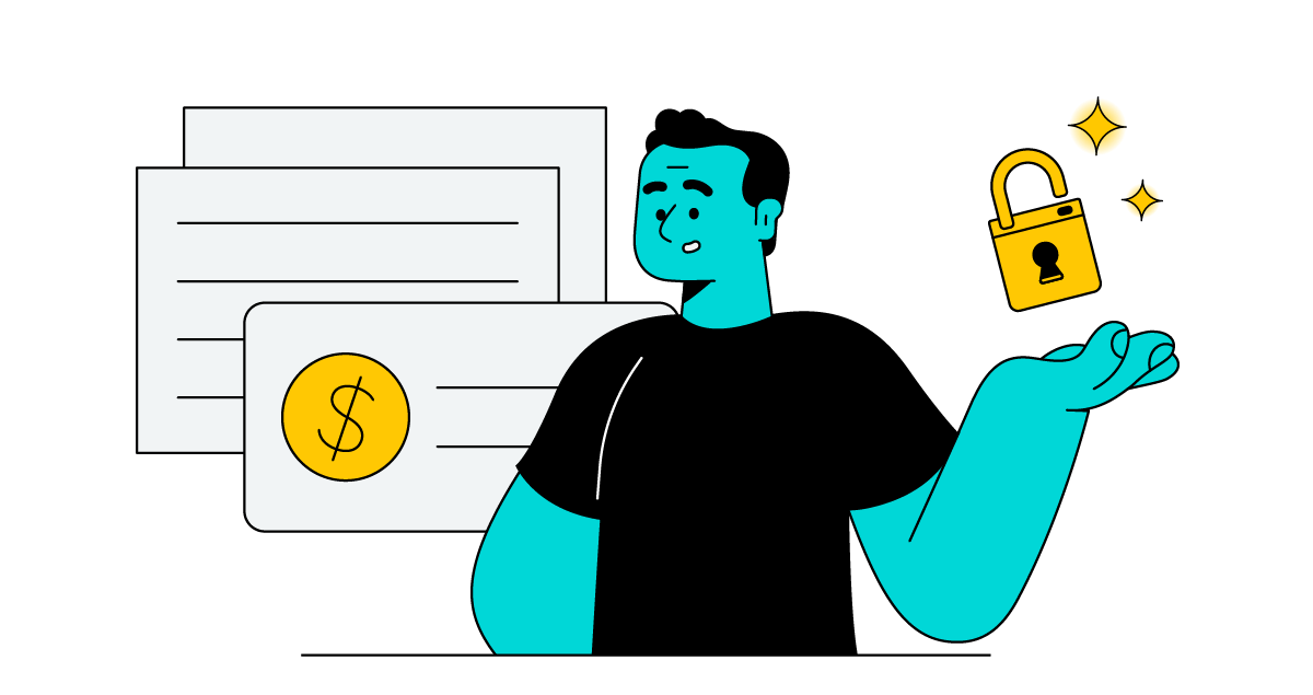 Entenda por que o compartilhamento de dados no Open Finance é seguro 1 Homem com cadeado na mão e documentos ao fundo