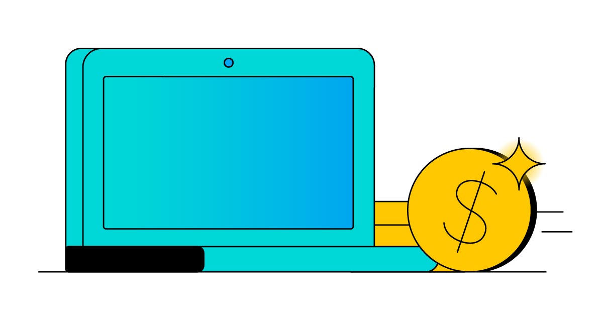 Como ganhar dinheiro na internet? 30 formas de renda extra 1 Computador com moeda ao lado