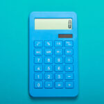 Calculadora com fundo azul