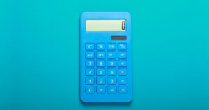 Calculadora com fundo azul