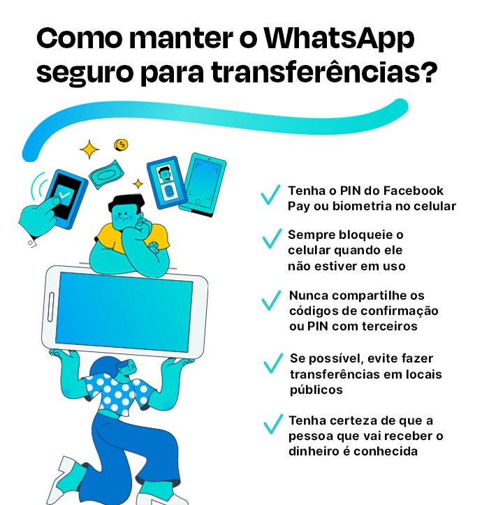 Infográfico com dicas para manter o WhatsApp seguro