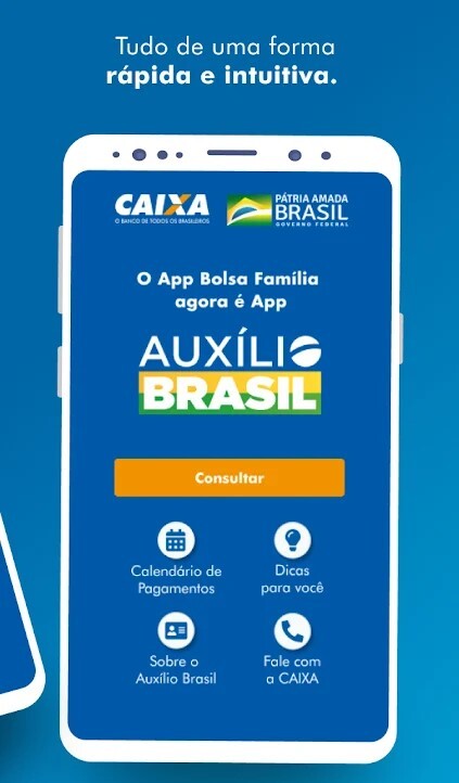 Tela do aplicativo Auxílio Brasil
